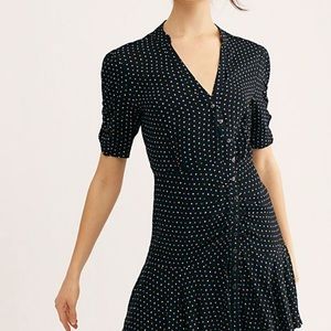 Free People NWT Pippa Polka Dot Button Mini Dress